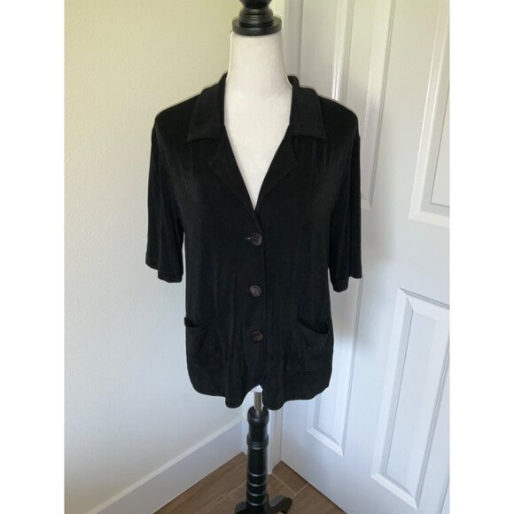 Chico's Travelers Button front size 2 Large short-sleeve top - Picture 2 of 6